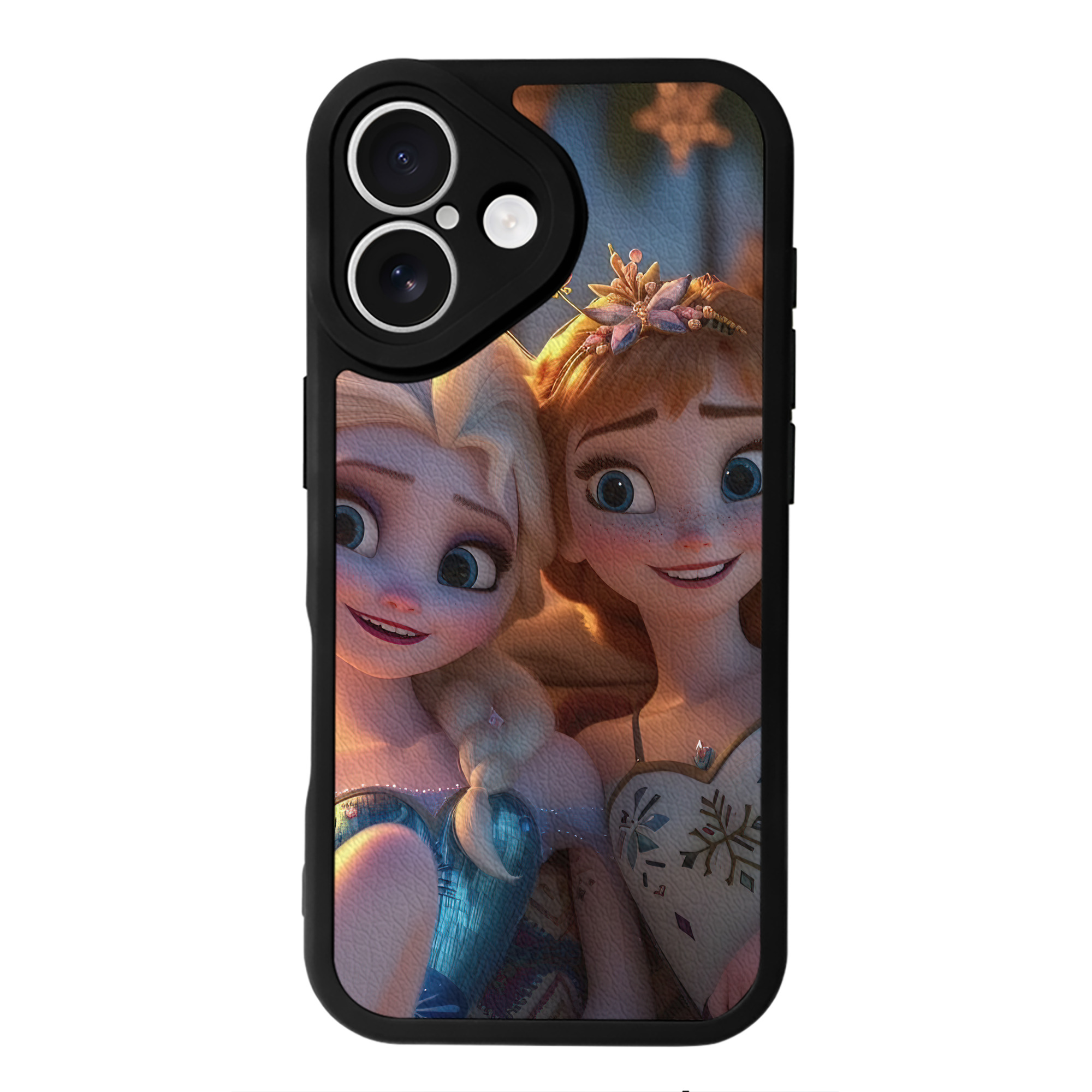 （画像用） アナと雪の女王 アンナ エルサ Frozen Anna Elsa 【iPhone 16シリーズ対応】シリコンスマホケース（レザー調） 材質：シリコン